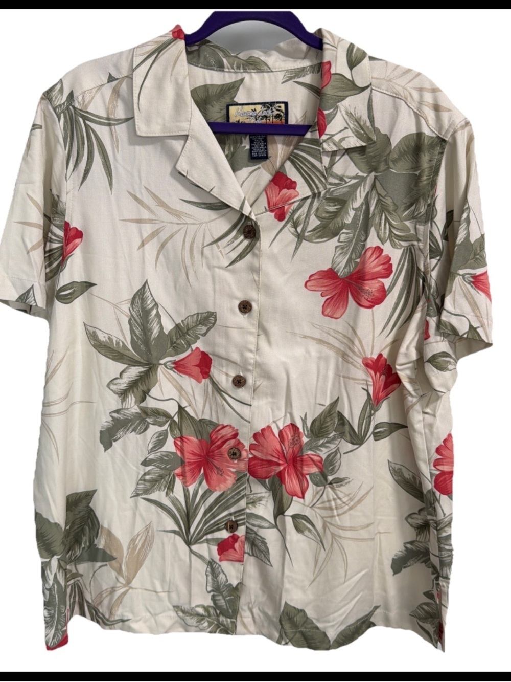 Womens Havana Jack's CafeHawaiian Shirt Size 1x AA-25